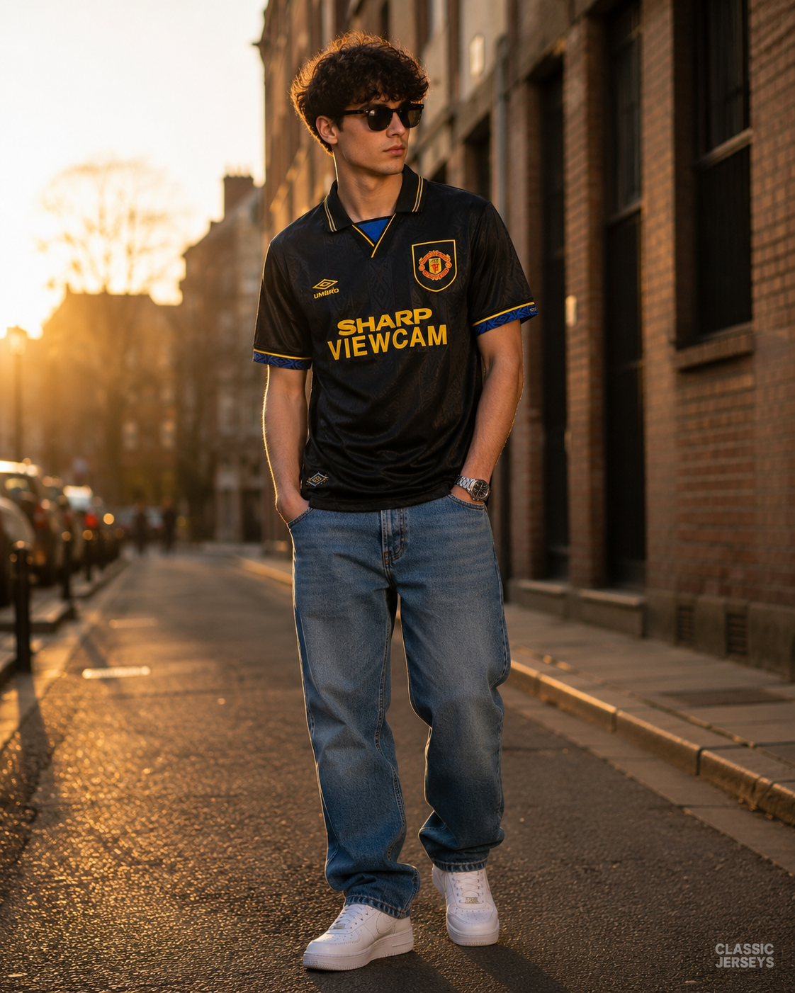 Retro 93-95 Manchester United away Soccer Jersey