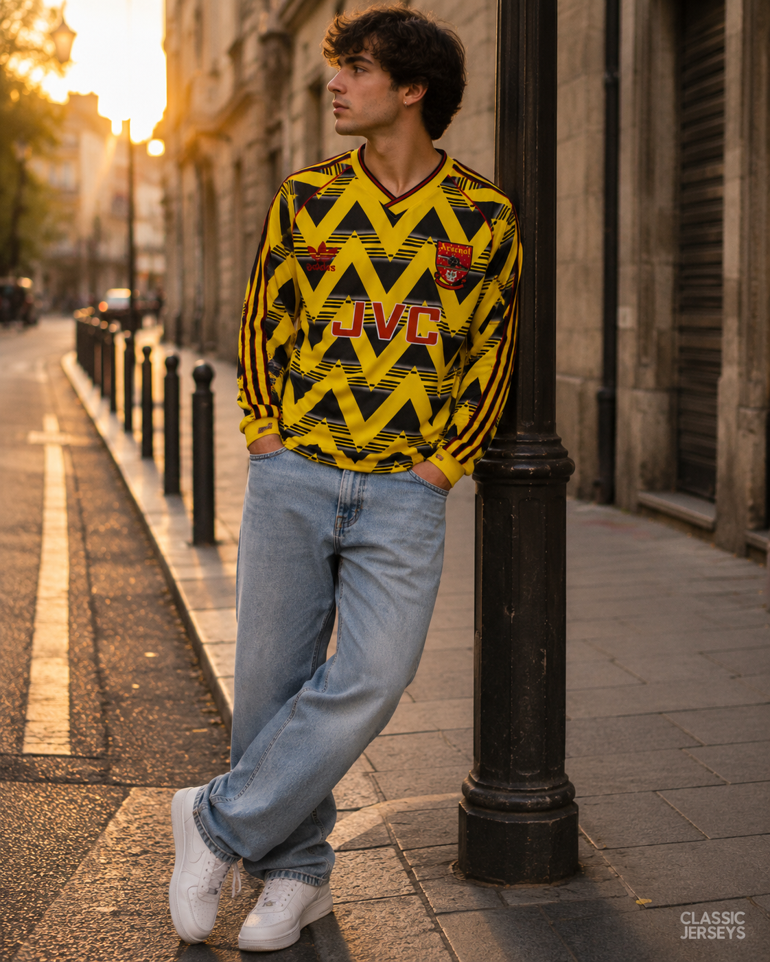 Arsenal Retro Away Yellow Long Sleeve Soccer Jersey 1991–1993