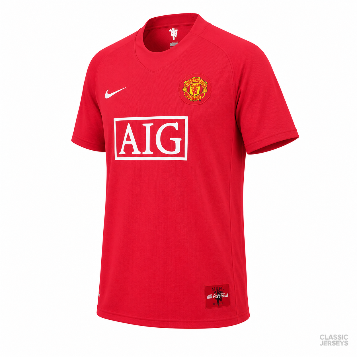 Manchester United Retro Home Premier League Soccer Jersey 2007–2008