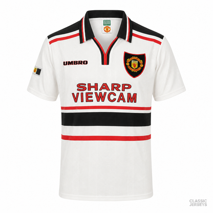 Manchester United Retro White Soccer Jersey 1997–1999