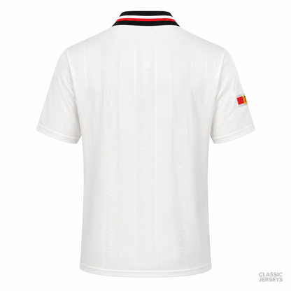 Manchester United Retro White Soccer Jersey 1997–1999