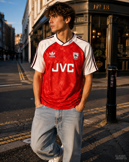 Arsenal Retro Home Soccer Jersey 1990–1992