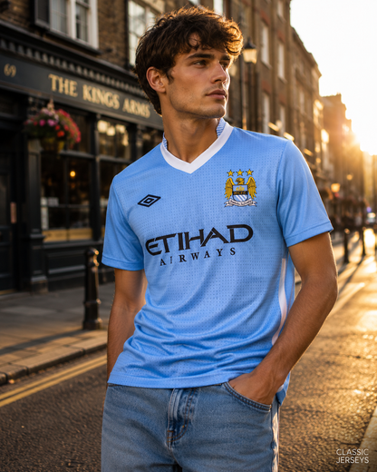 Manchester City Retro Home Soccer Jersey 2011–2012