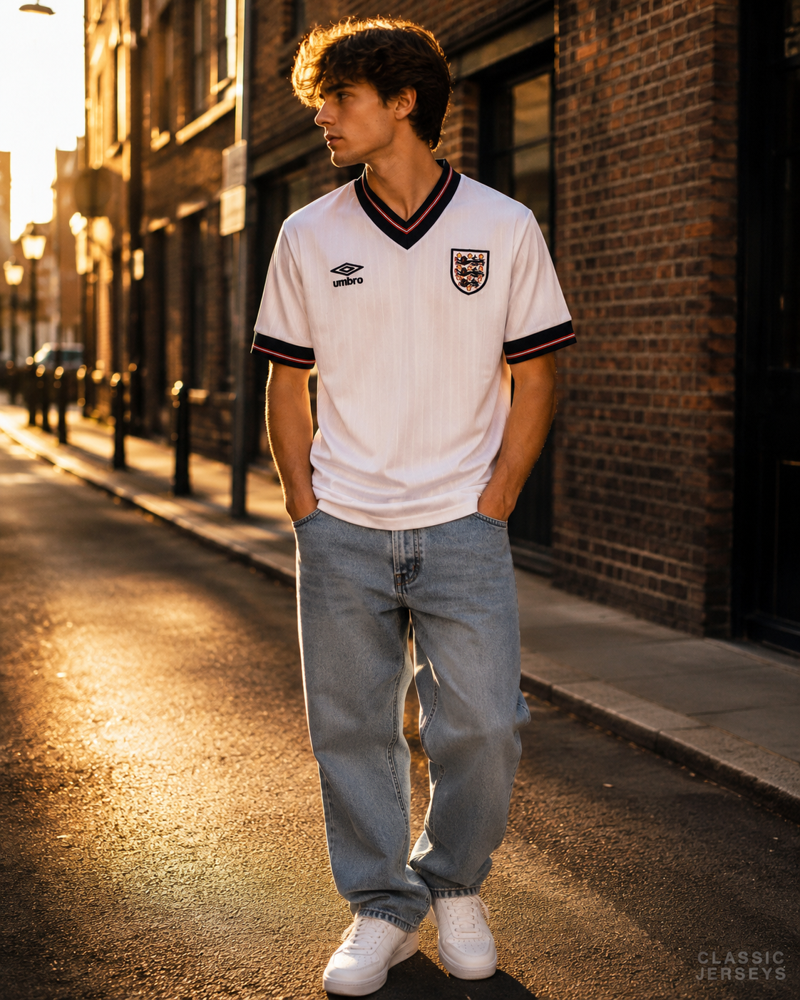 England Retro Home Soccer Jersey 1984–1987