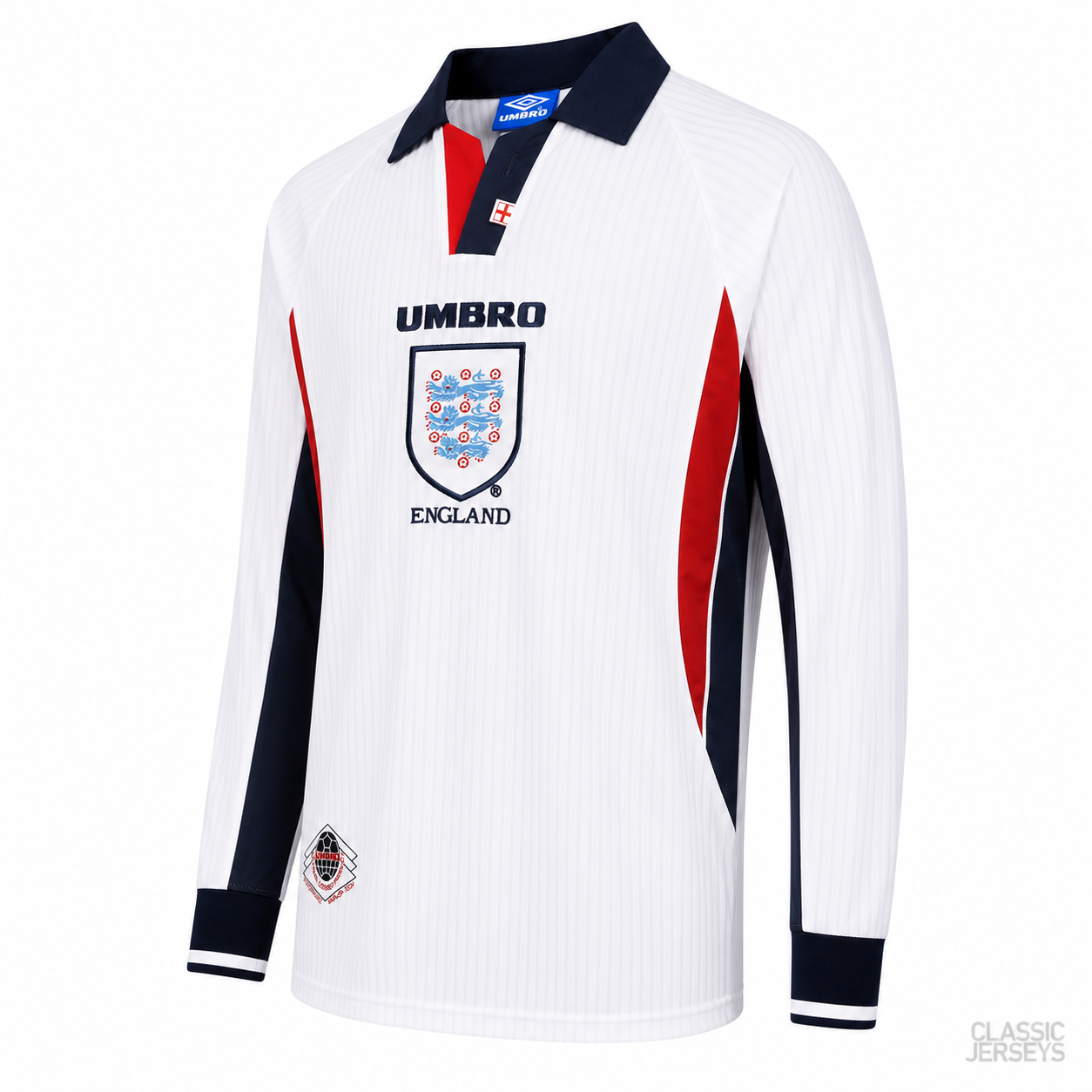 England Retro Long Sleeve Home Soccer Jersey 1998