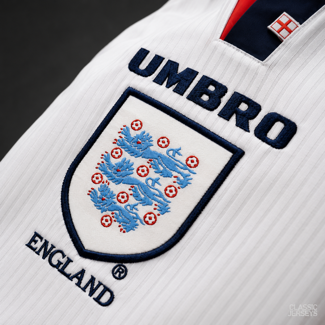 England Retro Long Sleeve Home Soccer Jersey 1998