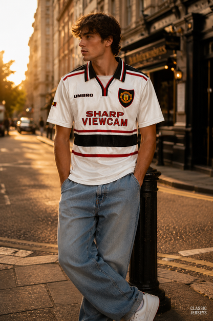 Retro 97-99 Manchester United White Jersey