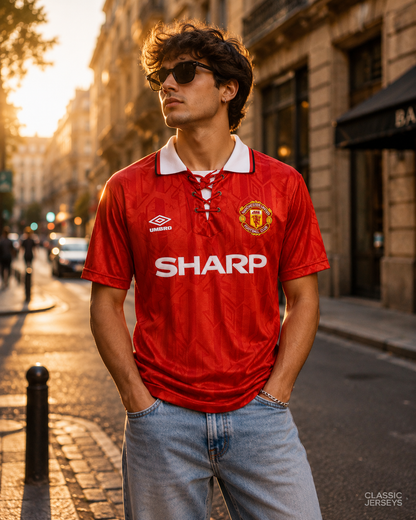 Retro 92-94 Manchester United home Soccer Jersey