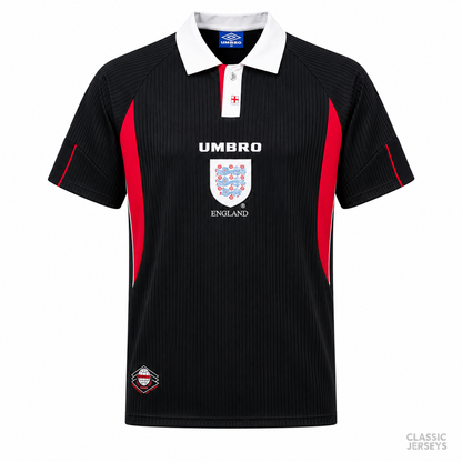 Retro 97-99 England Black & Red Away Jersey