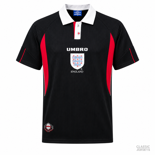 Retro 97-99 England Black & Red Away Jersey