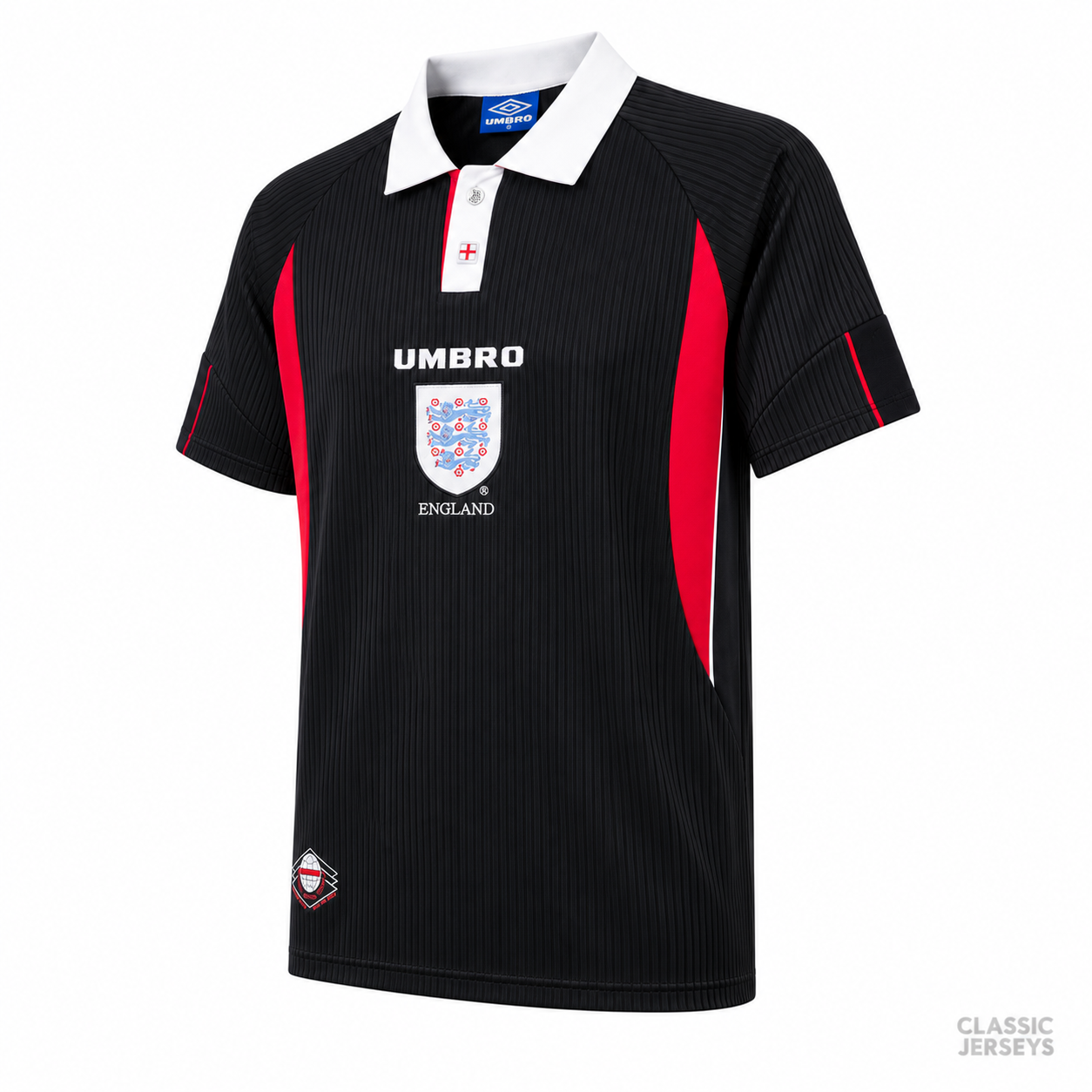 Retro 97-99 England Black & Red Away Jersey