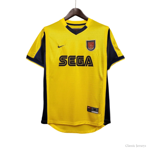 Arsenal 2000-2001 Sega Yellow Away Retro Kit