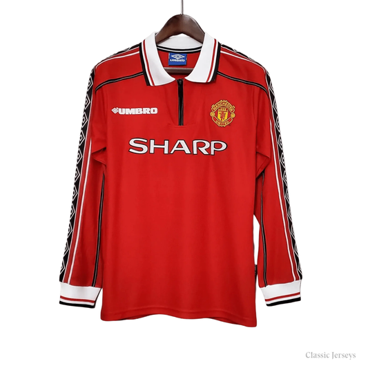 Manchester United 98-2000 SHARP Home Retro Kit – Long Sleeve